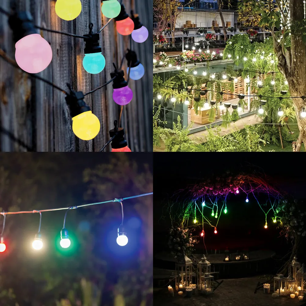 13 Meters RGB String Light Kit, 5V 5W (20 RGB Bulbs   IR Remote   UK Adapter)