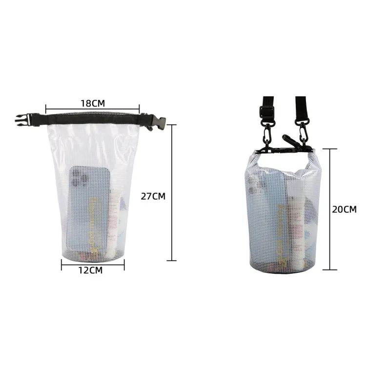 2L Outdoor Translucent Waterproof Bag Beach Rafting Swimming Bag without Strap