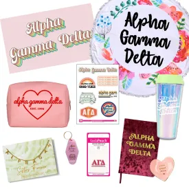 Alpha Gamma Delta Celebrate Sisterhood Sorority Gift Box- 10 unique items