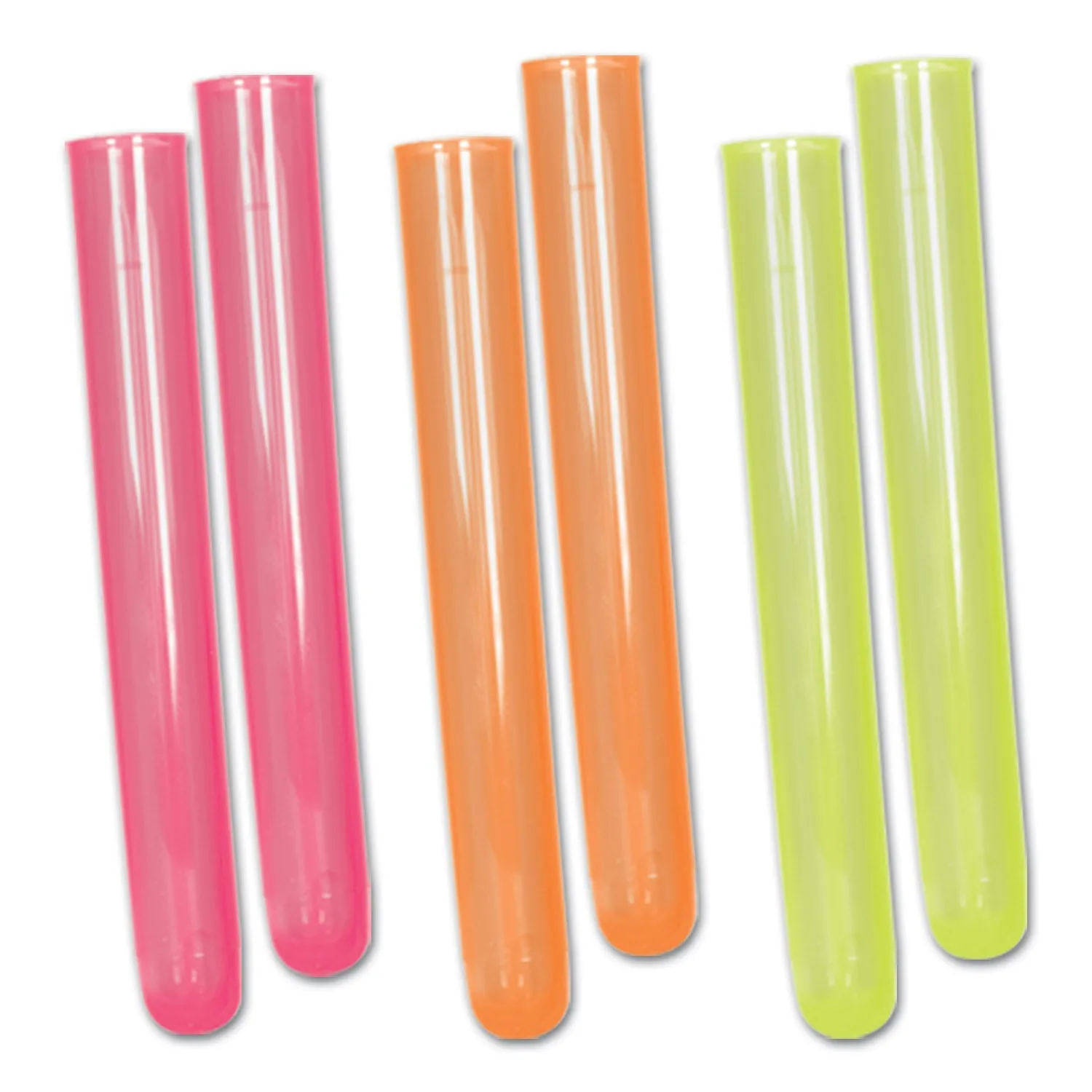 Assorted Colors Neon Test Tube Shots 30ml 6Pk