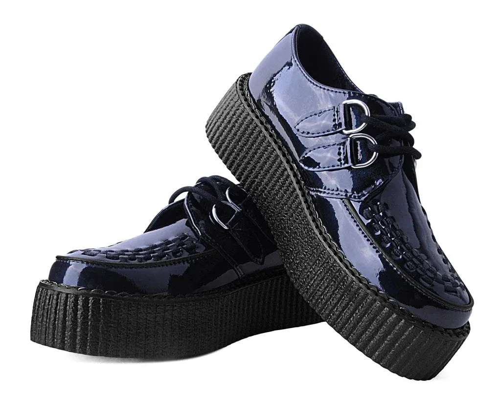 Black Metallic Sparkle D-Ring Mondo Creeper