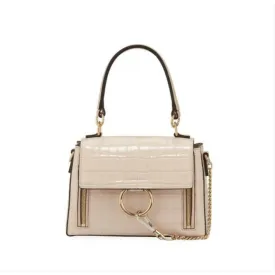 Chloé Shoulder Faye Day Small Croc-embossed Pink