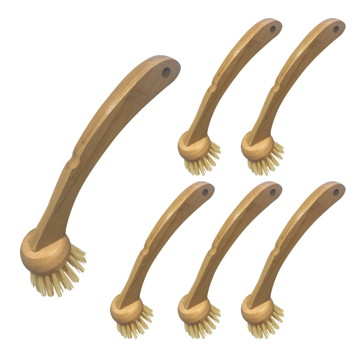 Eco Clean Bamboo Dish Brush - 6 Pack