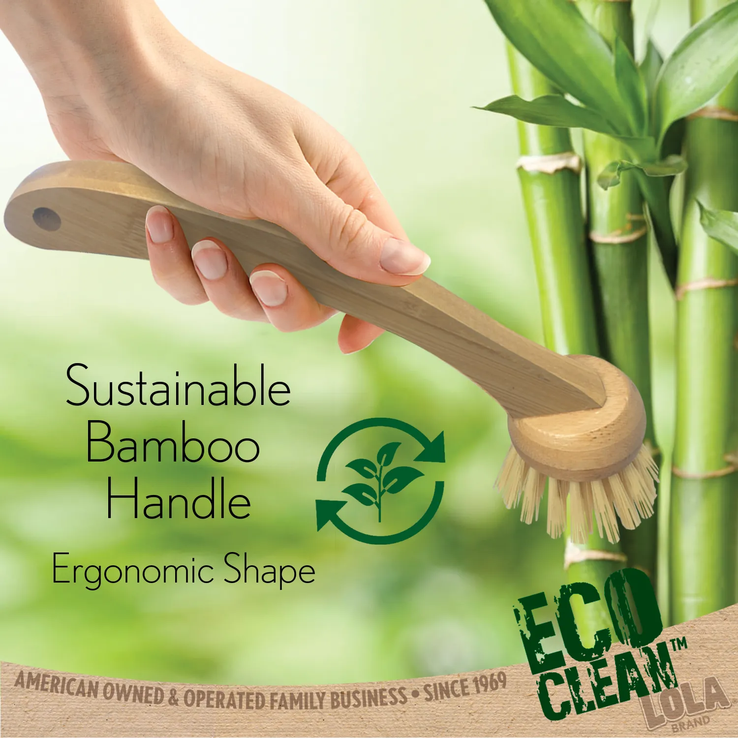 Eco Clean Bamboo Dish Brush - 6 Pack