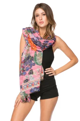 Enchanting Blooms Coverup Sarong Wrap Scarf