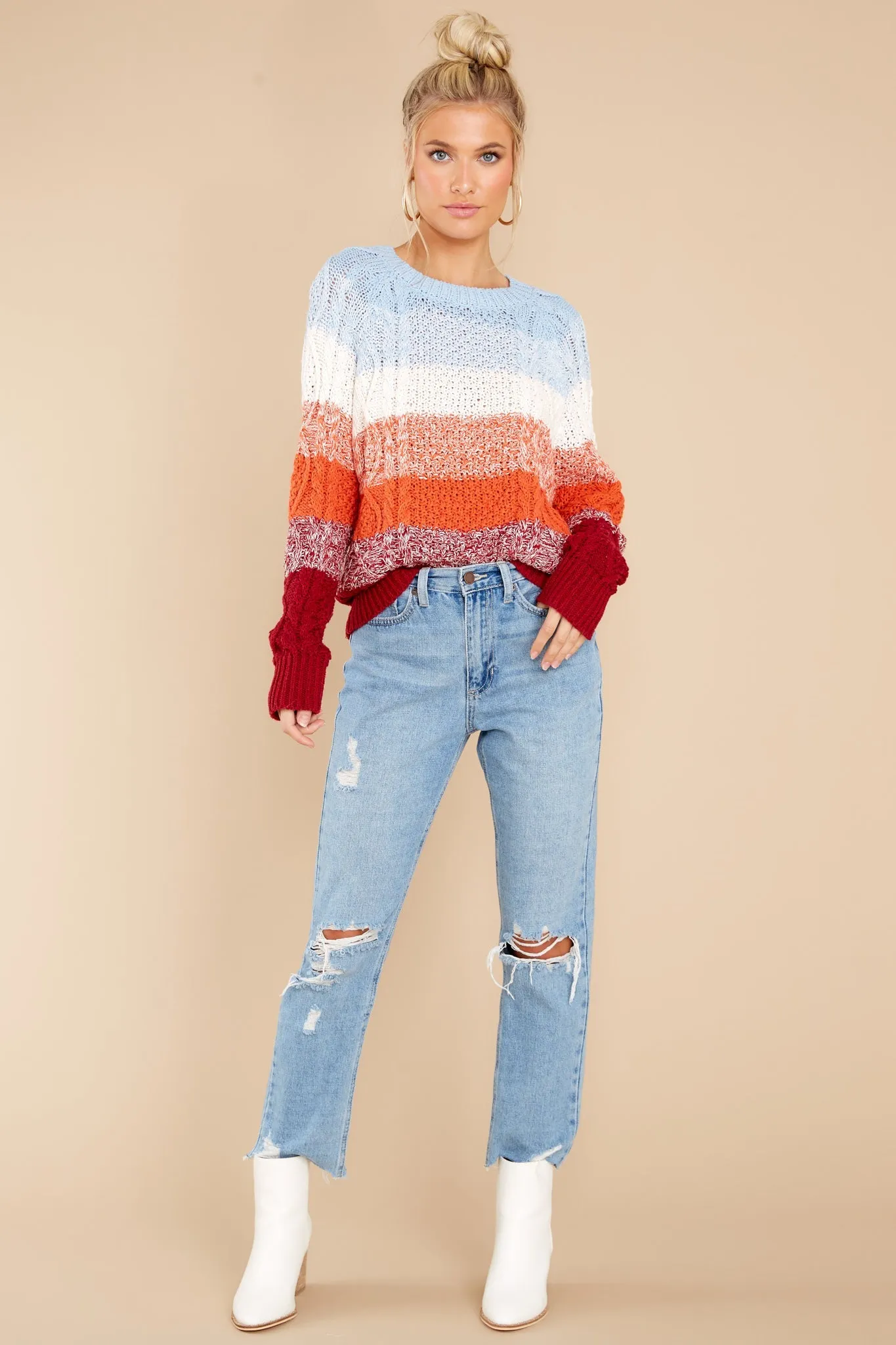 Firecracker Nights Light Blue Multi Sweater