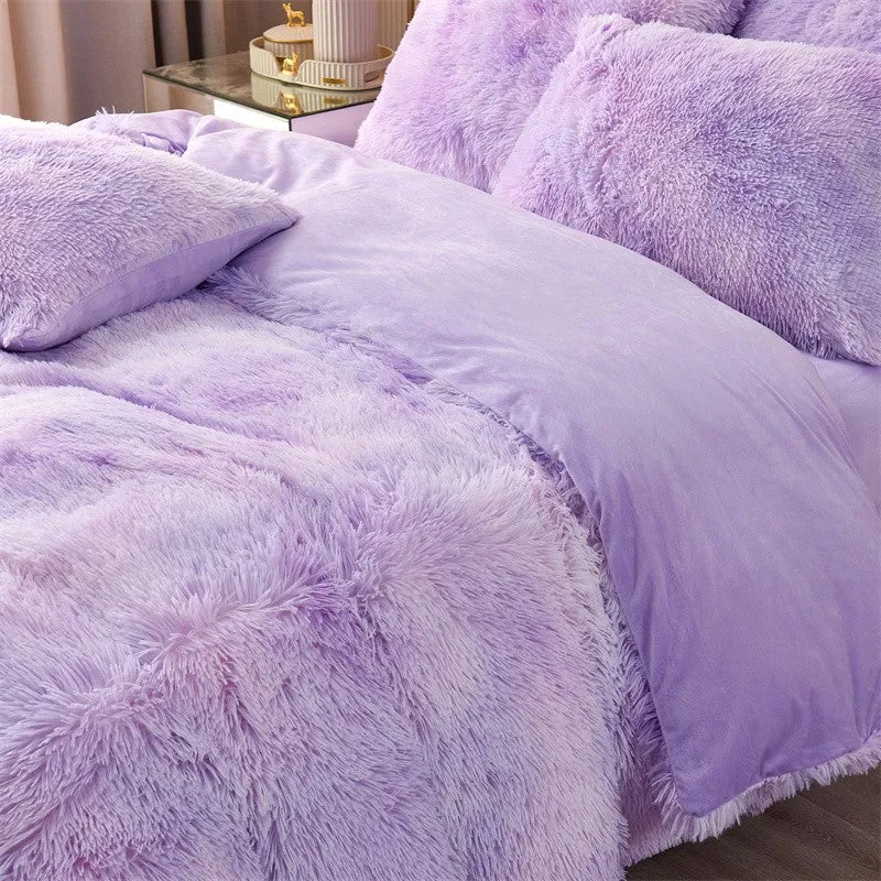 Fluffy Mink Gradient Color Bedding