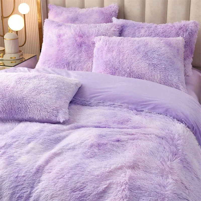 Fluffy Mink Gradient Color Bedding