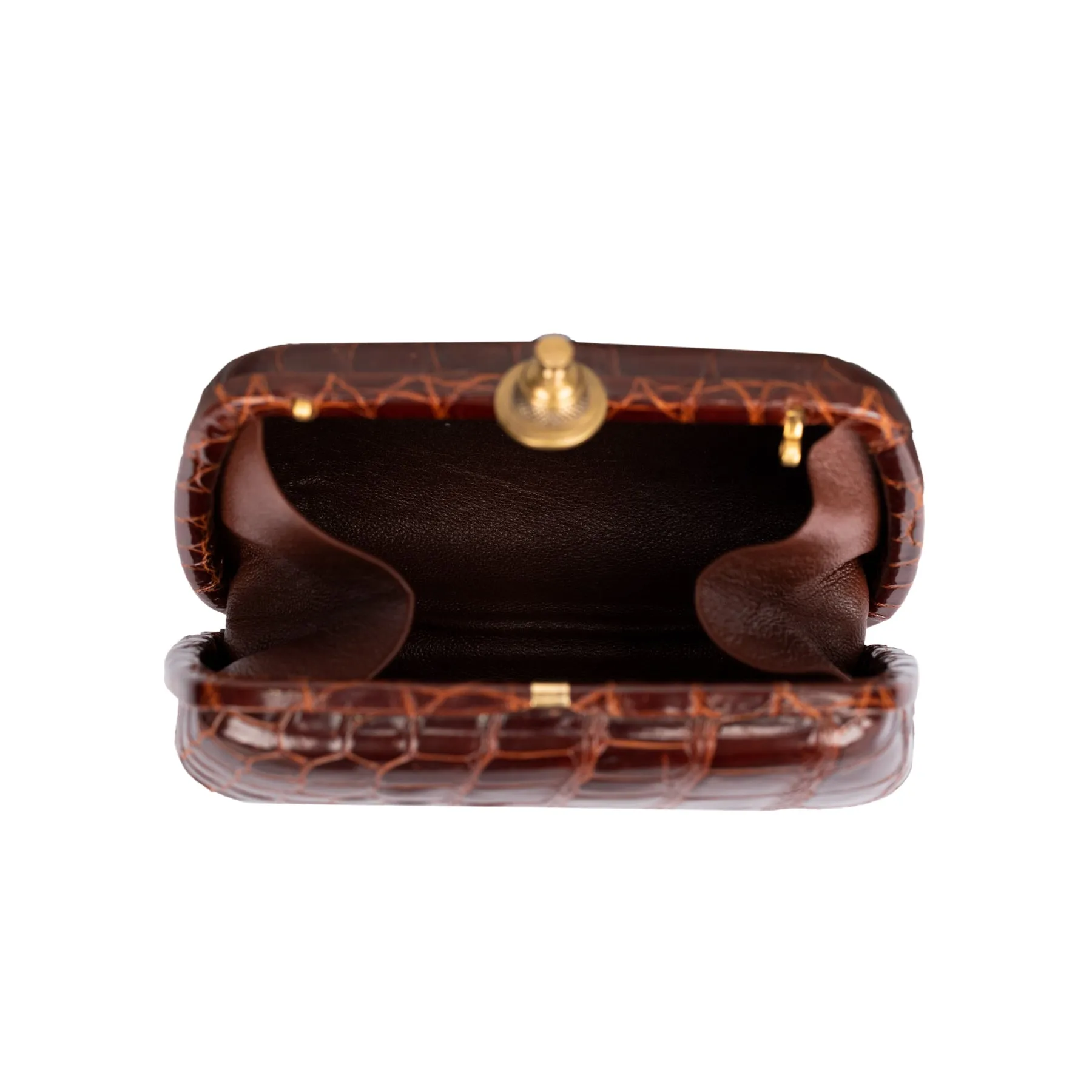 Gianfranco Ferré Brown Crocodile Clutch Bag - '70s