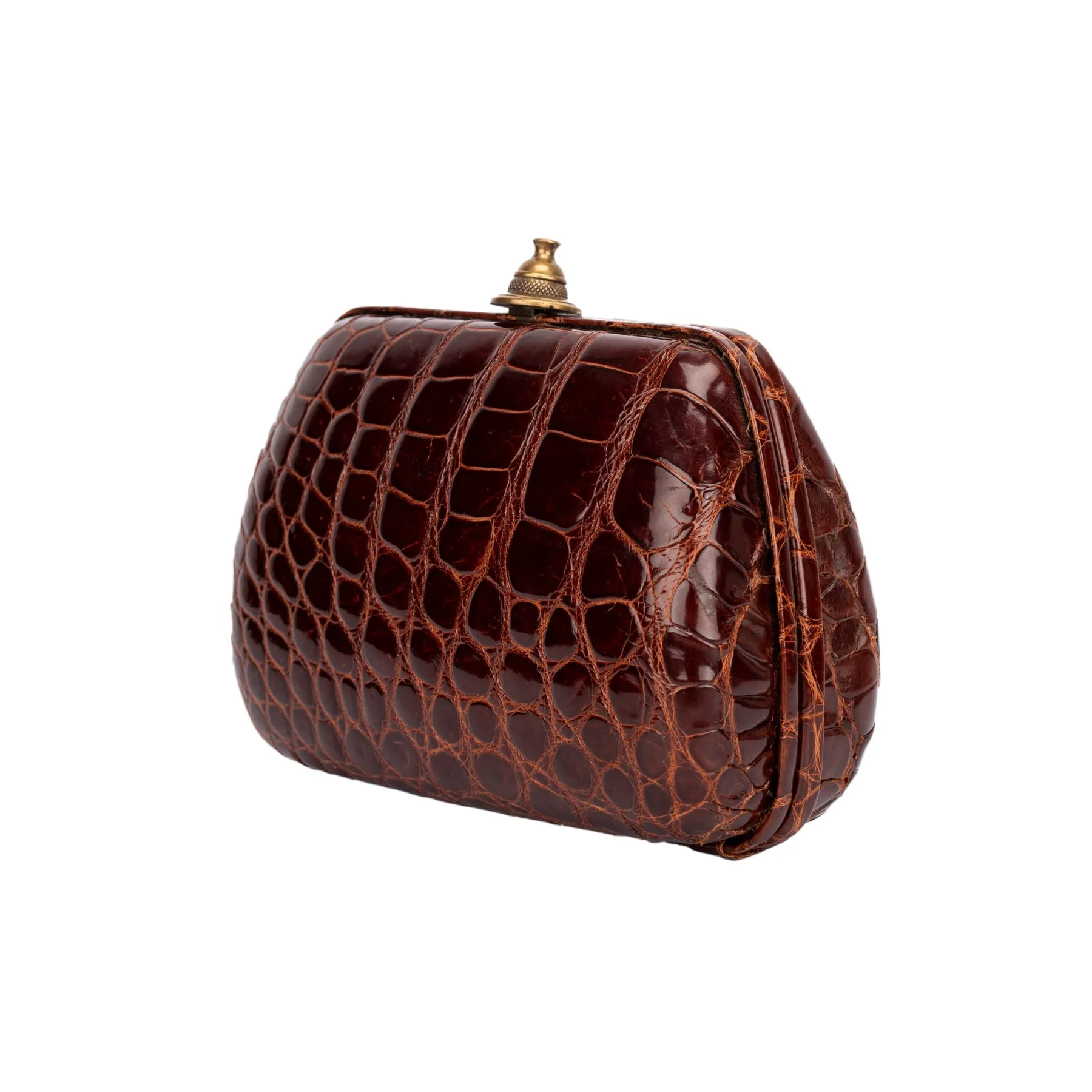 Gianfranco Ferré Brown Crocodile Clutch Bag - '70s