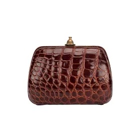 Embossed Crocodile Leather Shopping Bag