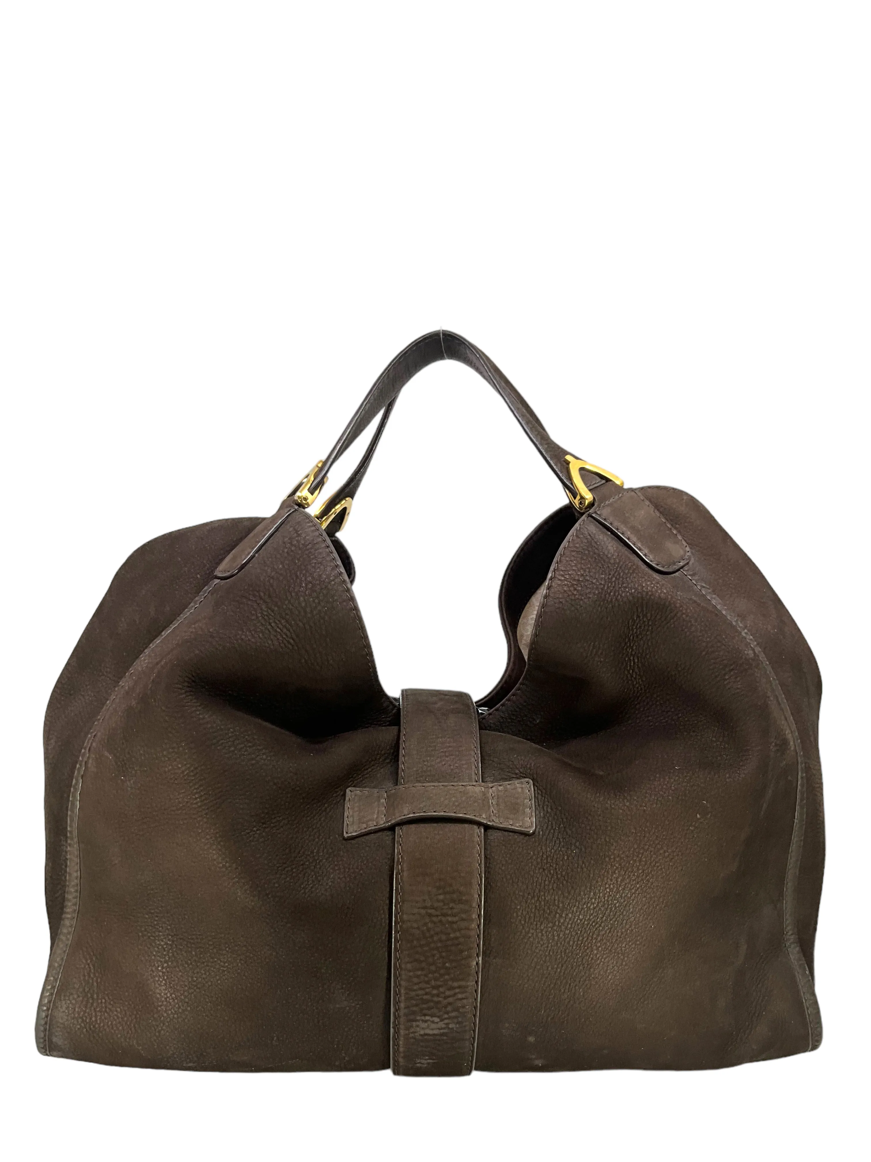 GUCCI  Suede Soft Stirrup Large Hobo Bag