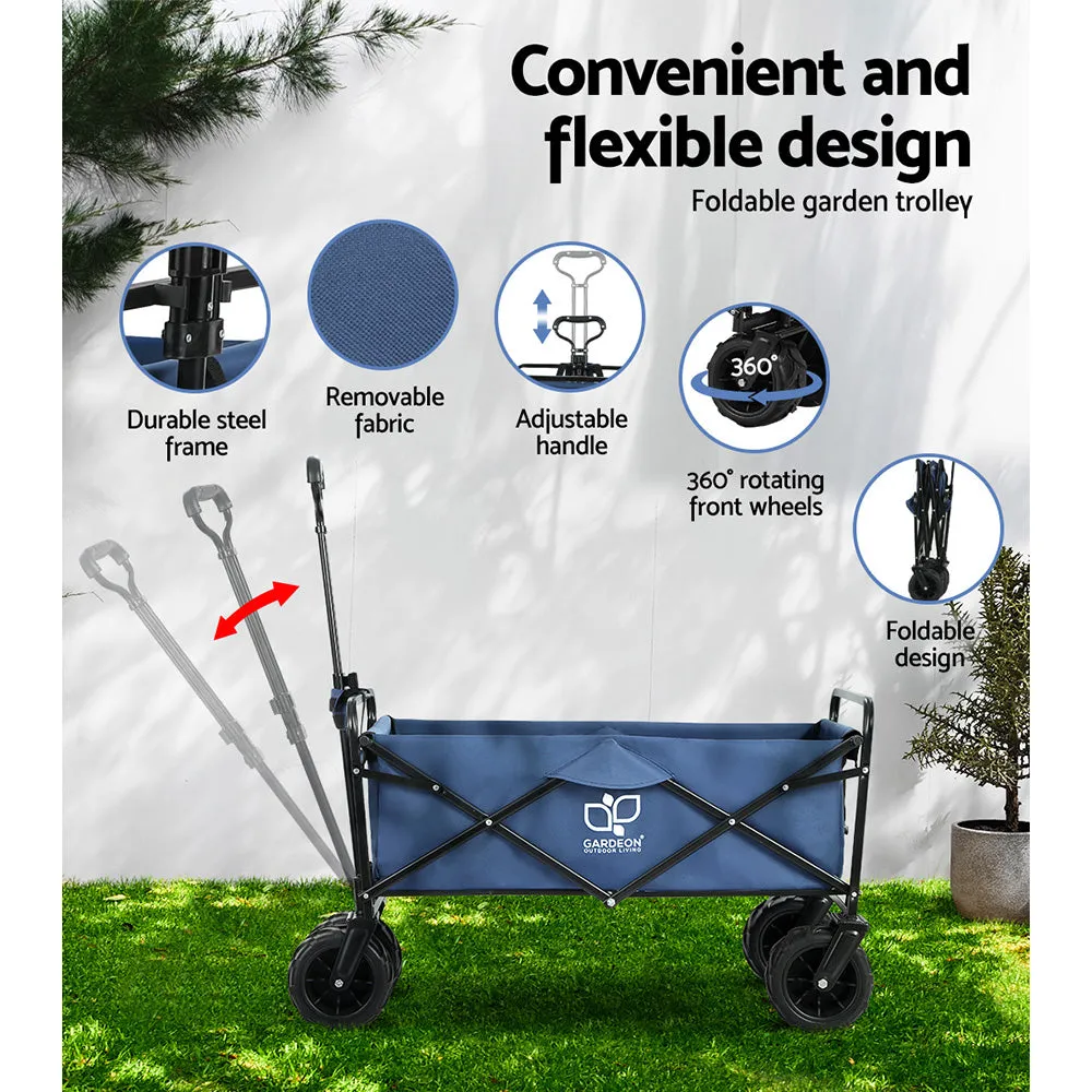 Heavy-Duty Folding Garden Wagon Trolley Cart 120kg - Gardeon