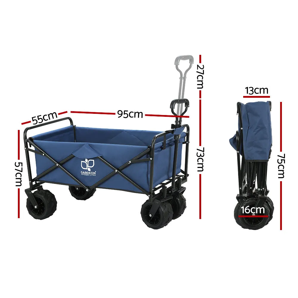 Heavy-Duty Folding Garden Wagon Trolley Cart 120kg - Gardeon