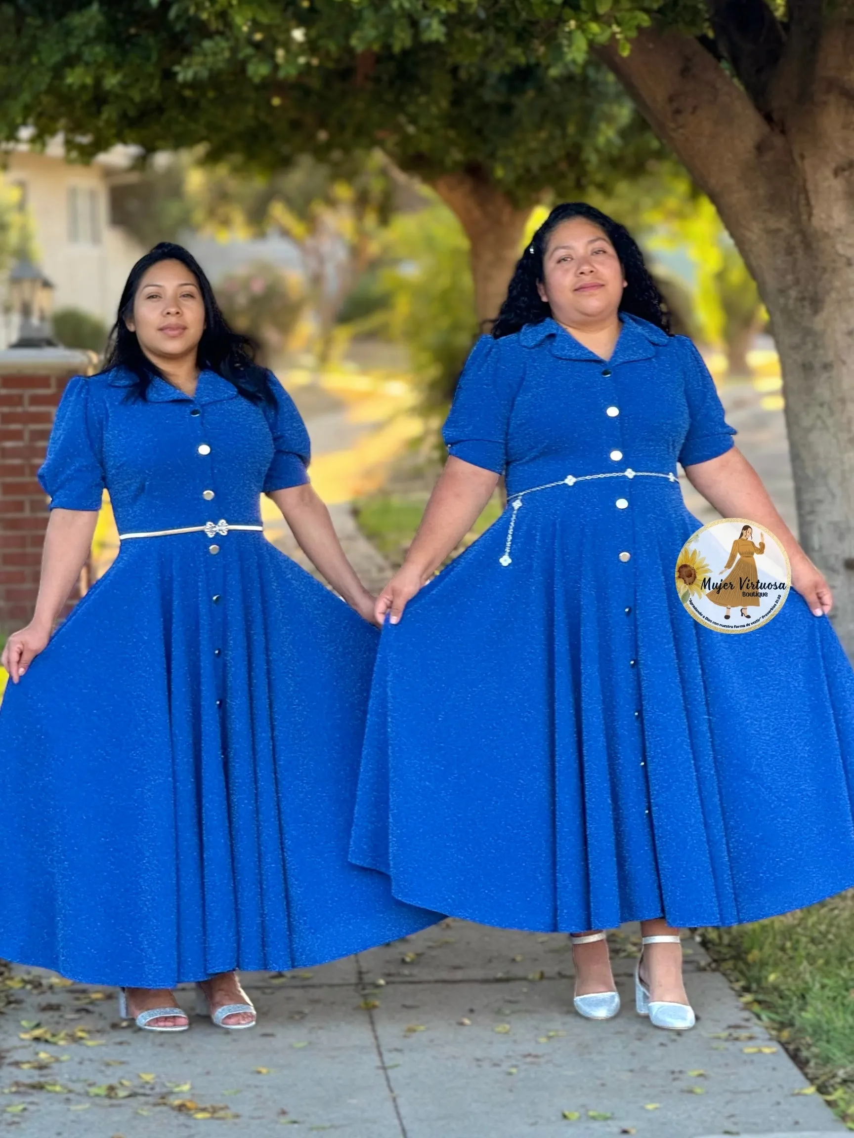 Jimena Royal Blue Metallic Sparkly Dress