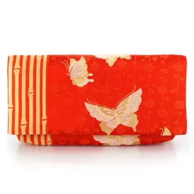 Kimono Envelope Clutch Bag with Butterflies and Bamboo | Upcycled Kimono Obi Silk