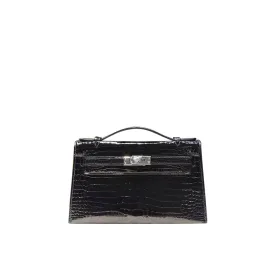 Leather Inspired Croc Kelli Clutch Bag