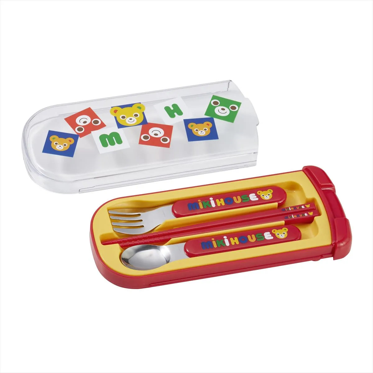 MIKI HOUSE Logo Blocks Trio Cutlery Set