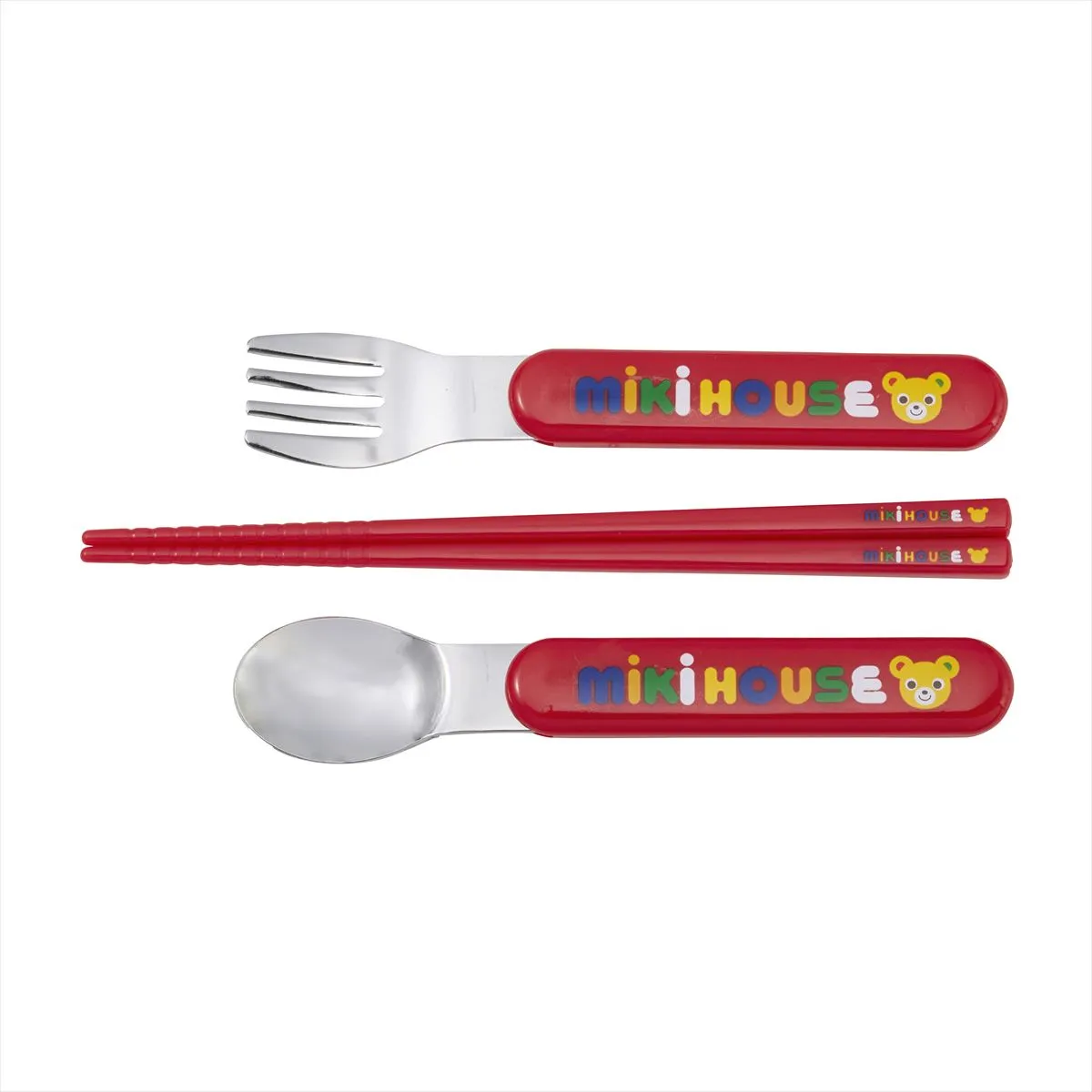 MIKI HOUSE Logo Blocks Trio Cutlery Set