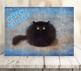 OREO - Cute Black Cat Greeting Birthday Card