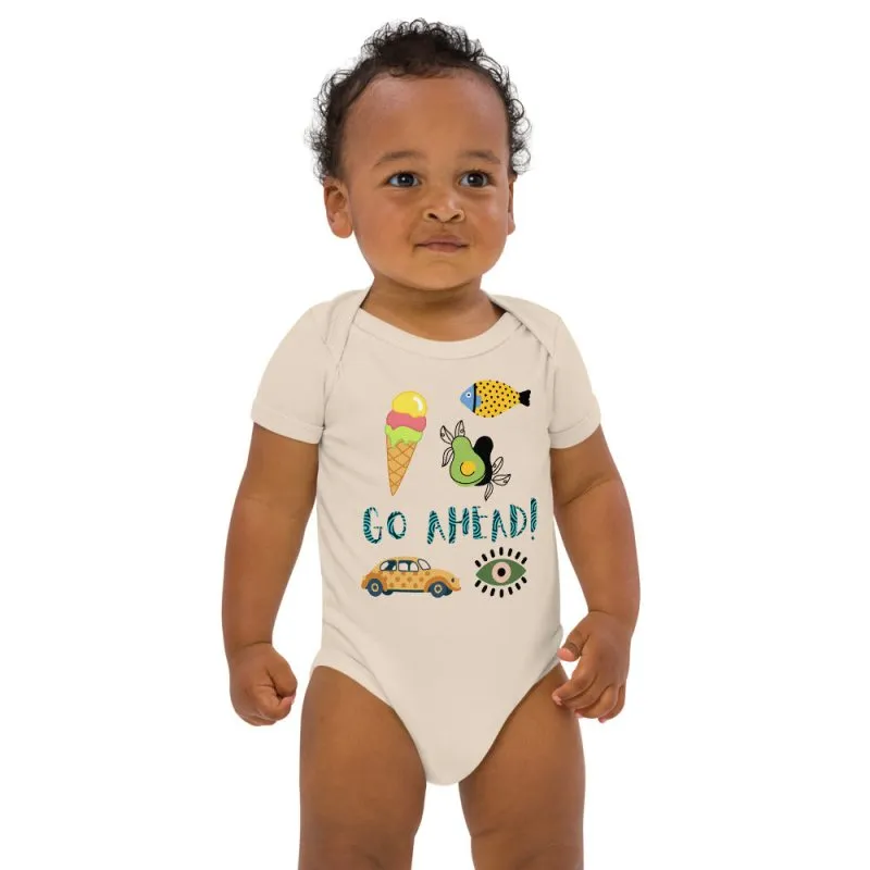 Organic cotton baby bodysuit - Printful Design