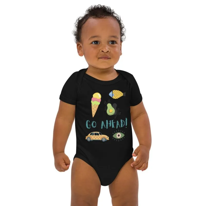 Organic cotton baby bodysuit - Printful Design