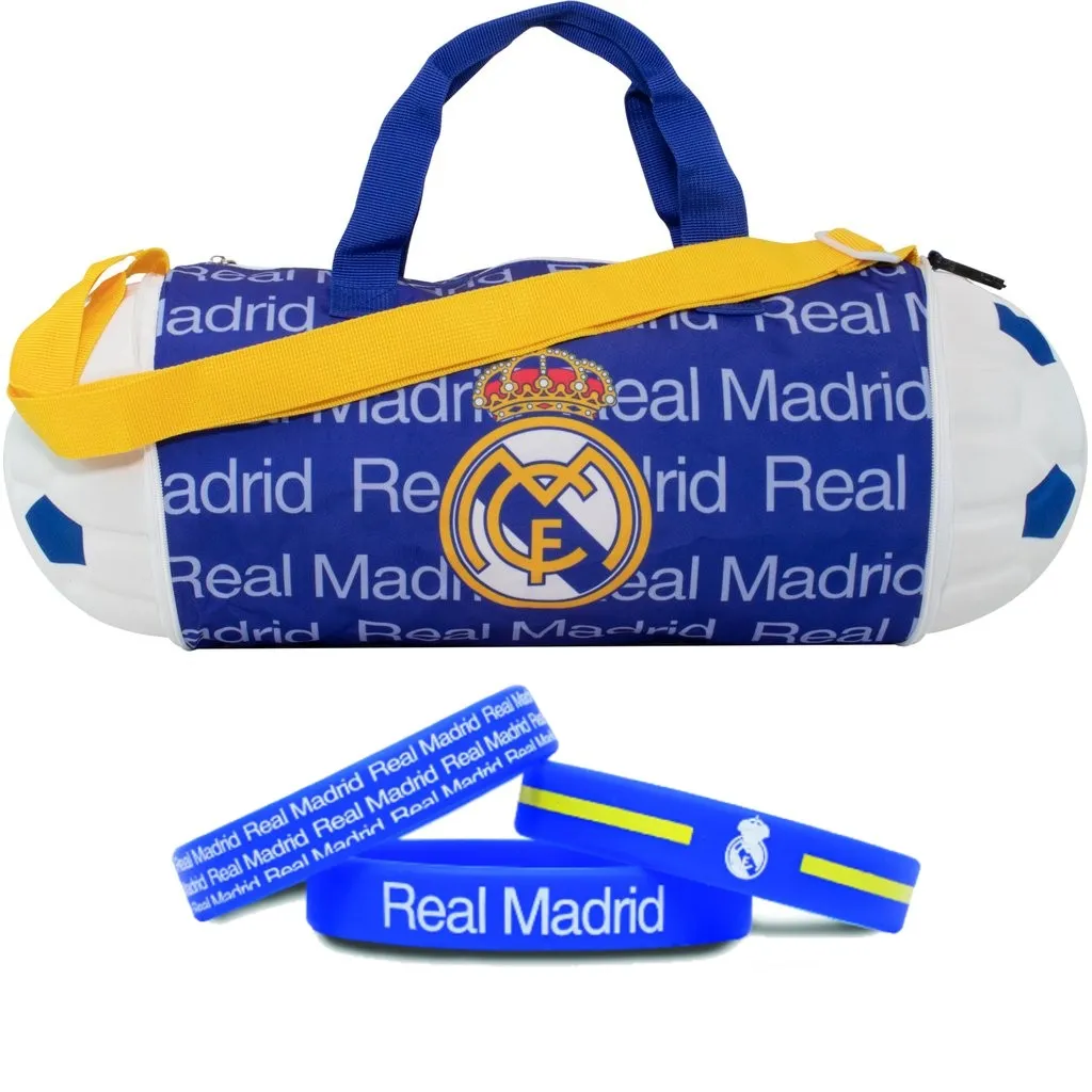 Real Madrid CF Bundle: Duffel Bag & Bracelet   Free Shipping