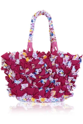 ROSEBAY Fuchsia Straw Canvas Bag