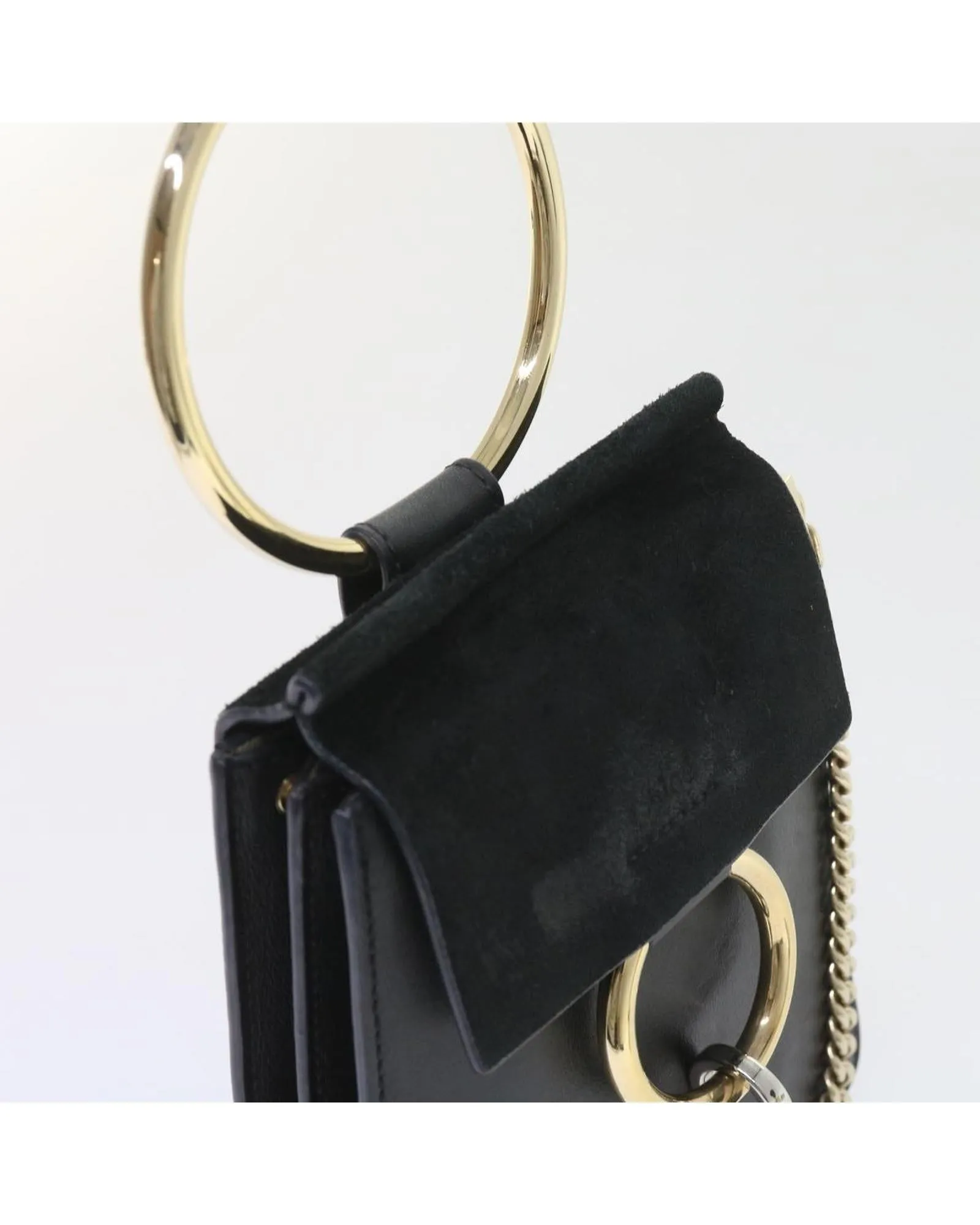 Suede Black Shoulder Bag