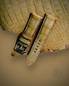 Tan Genuine croco strap