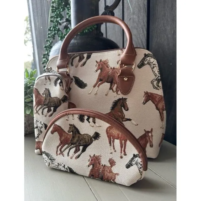 Tapestry Handbag - Horses