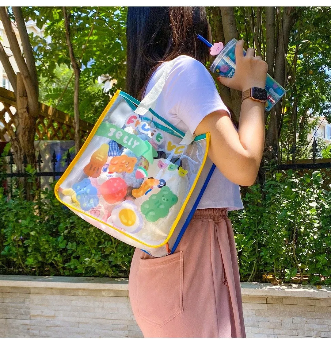 Transparent Bear Tote Bag