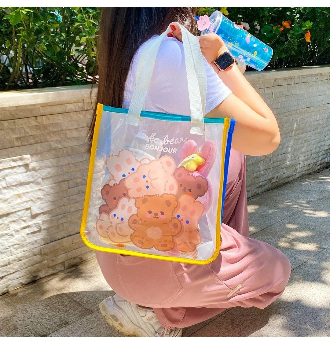 Transparent Bear Tote Bag