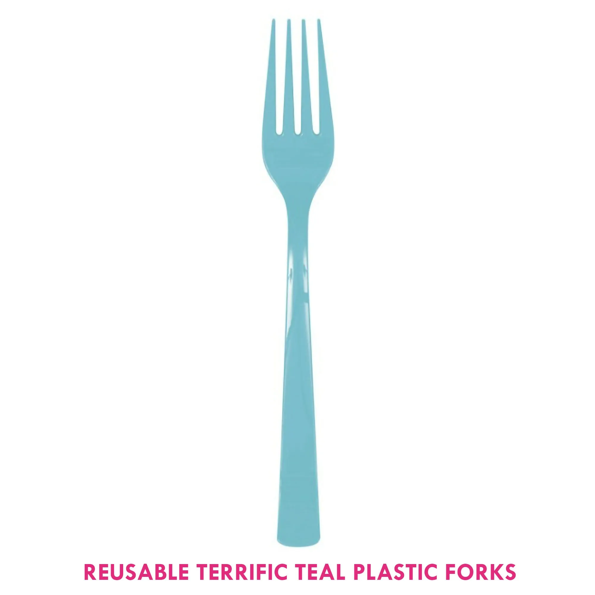 Tropical Party Supplies - Teal & Pink Island Tropics Paper Dessert Plates, Beverage Napkins, and Forks (Serves 16)