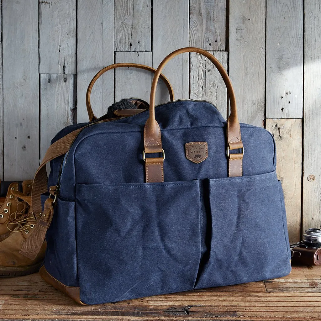 Waxed Canvas Weekend & Wash Bag Set