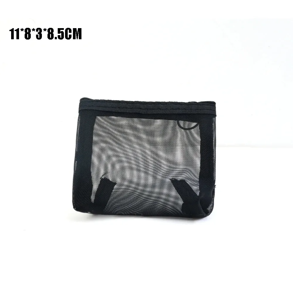 Wholesale Black Mesh Toiletry Bags Travel Makeup Bag Small Large Case Organizer Cosmetic Cases Toiletries Storage Handbag Pouch